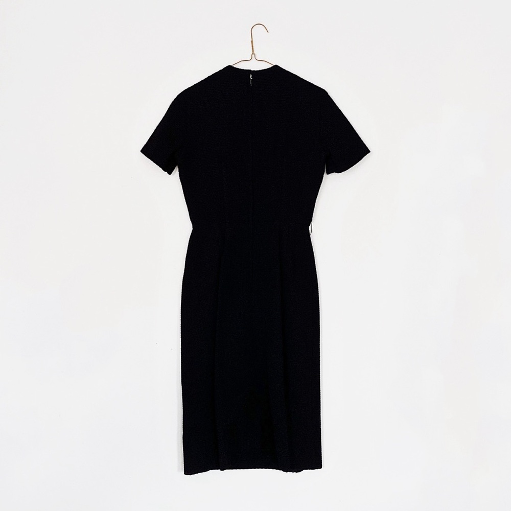 50s minimalist little black midi dress • classic timeless petite vintage